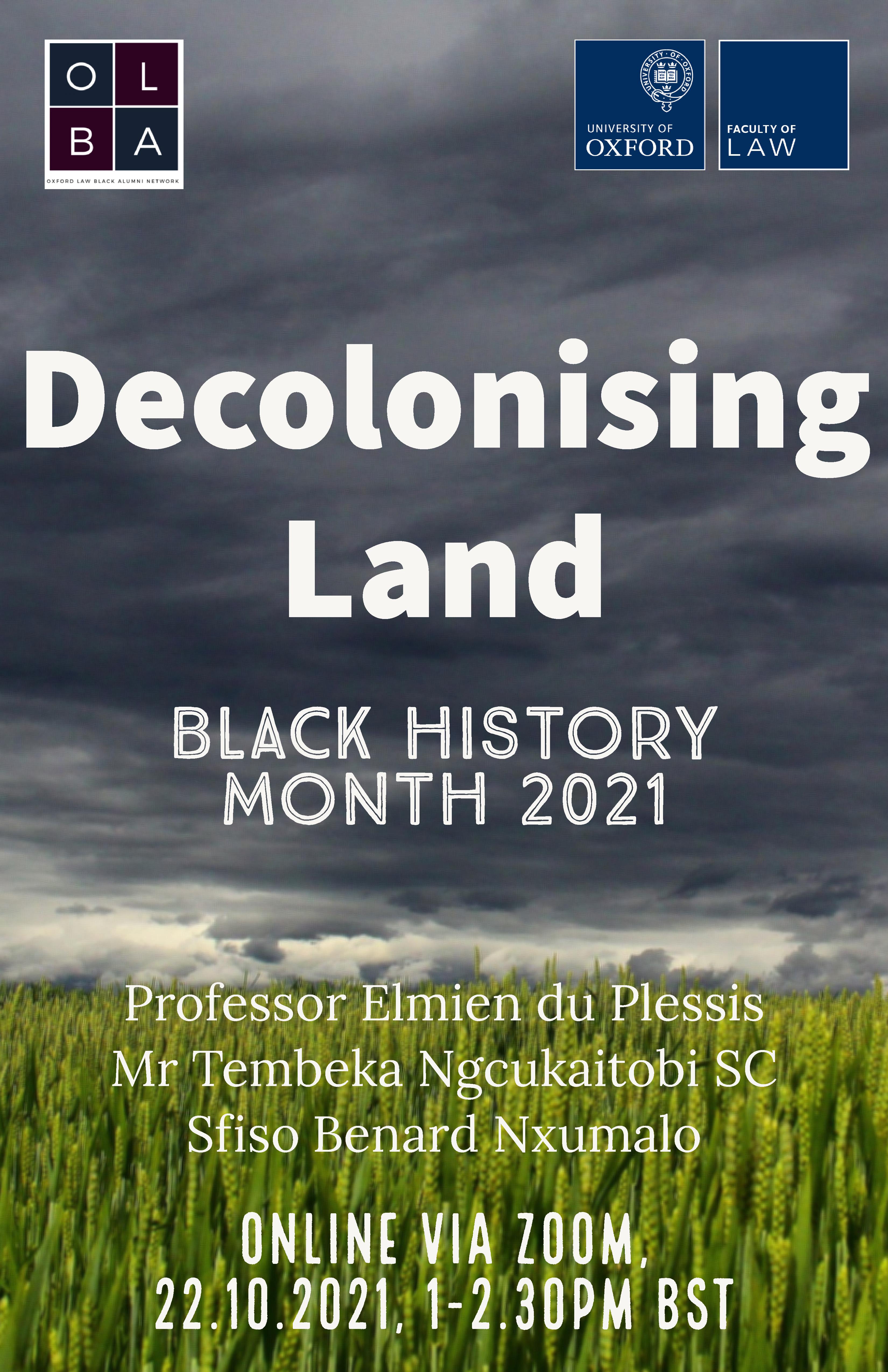 Decolonising Land event poster