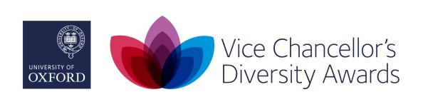 vice chancellor's diversity awards logo - three intersecting petals in descending shades of blue, red and purple