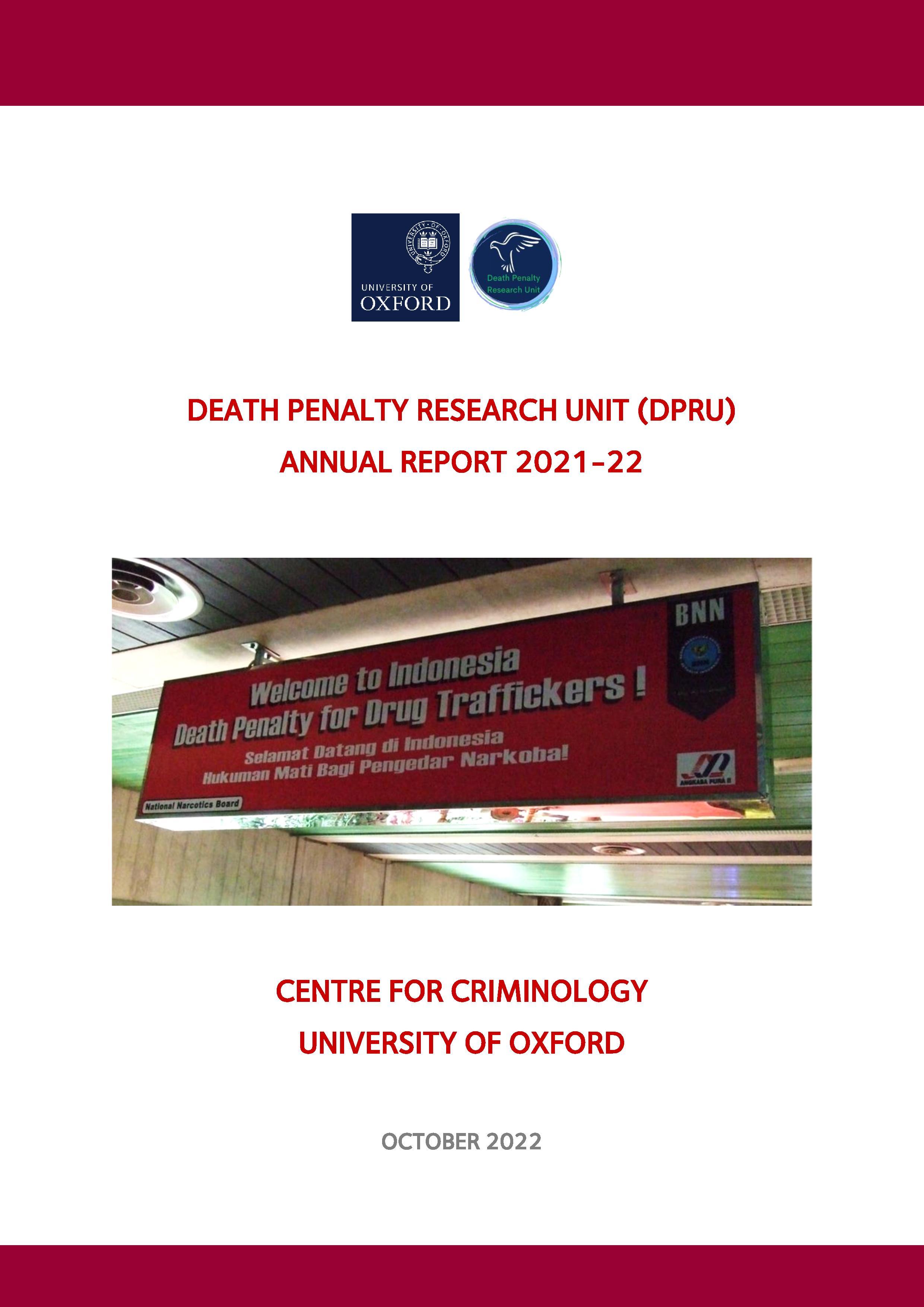 The cover of the DPRU Annual Report 2021-22