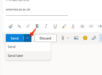 outlook delay sending email not working